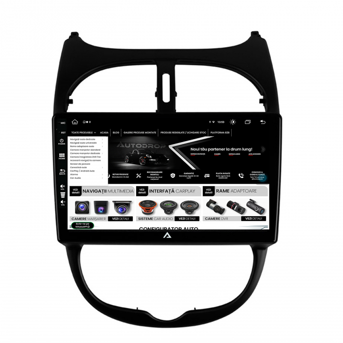 Navigatie Android 13 Peugeot 206 8+256GB | AutoDrop.ro [4]