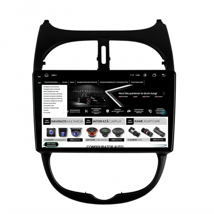 Navigatie Android 13 2K Peugeot 206 4+64GB | AutoDrop.ro [10]