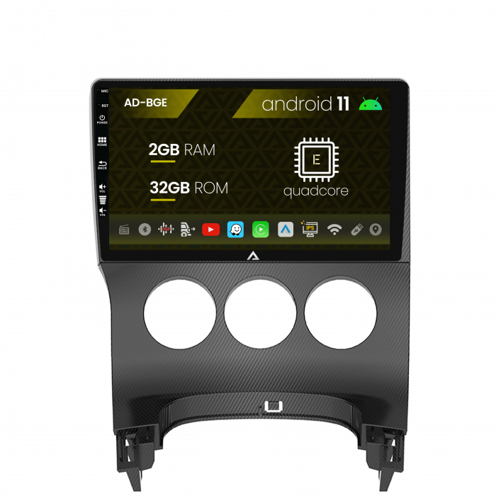 Navigatie Peugeot 3008 5008, Android 11, E-Quadcore 2GB RAM + 32GB ROM, 9 Inch - AD-BGE9002+AD-BGRKIT260
