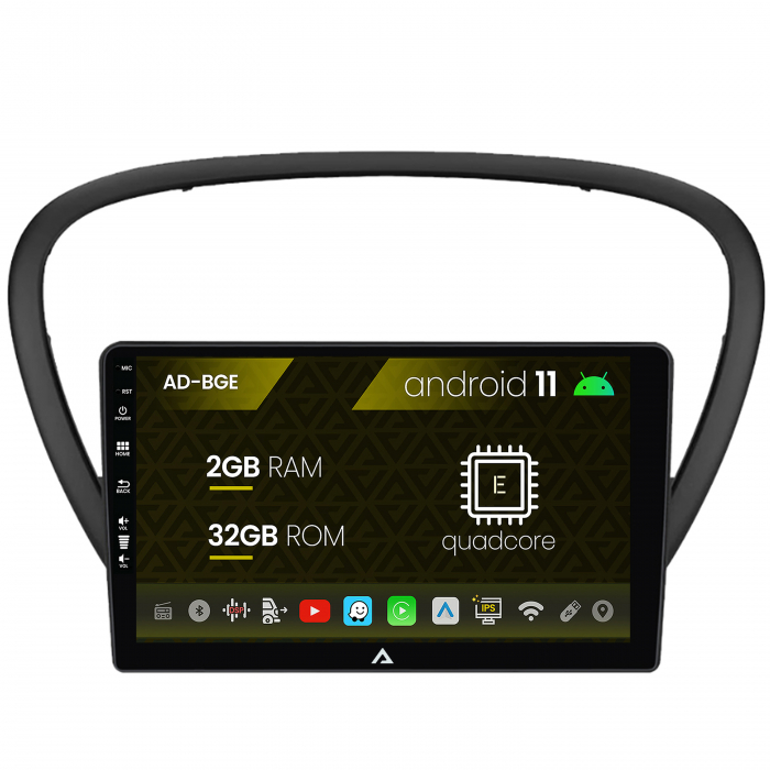 Navigatie Peugeot 607 (2004-2011), Android 11, E-Quadcore 2GB RAM + 32GB ROM, 9 Inch - AD-BGE9002+AD-BGRKIT266V4