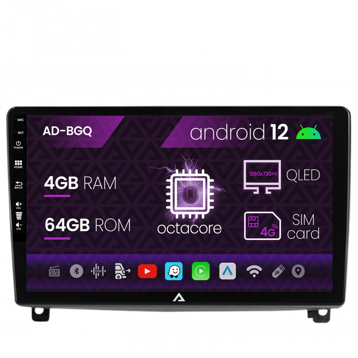 Navigatie peugeot 407 (2004-2011), android 12, q-octacore 4gb ram + 64gb rom, 9 inch - ad-bgq9004+ad-bgrkit266v3