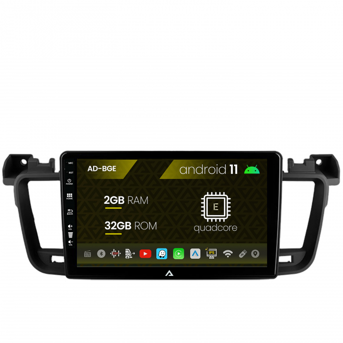 Navigatie peugeot 508 (2010-2018), android 11, e-quadcore 2gb ram + 32gb rom, 9 inch - ad-bge9002+ad-bgrkit264