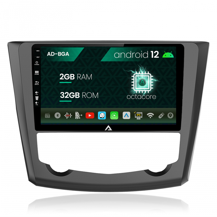 Navigatie renault kadjar, android 12, a-octacore 2gb ram + 32gb rom, 9 inch - ad-bga9002+ad-bgrkit364