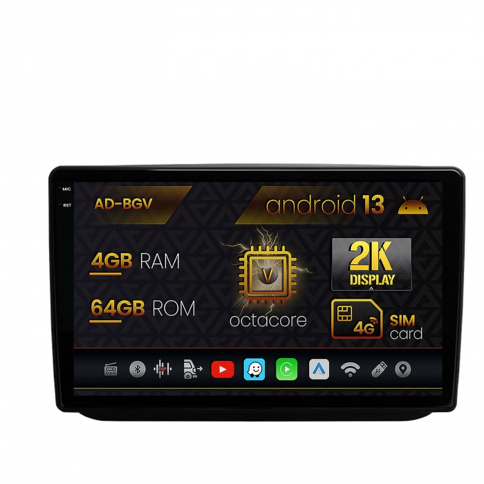 Navigatie Skoda Fabia (2007-2014), Android 13, V-Octacore 4GB RAM + 64GB ROM, 10.36 Inch - AD-BGV10004+AD-BGRKIT046