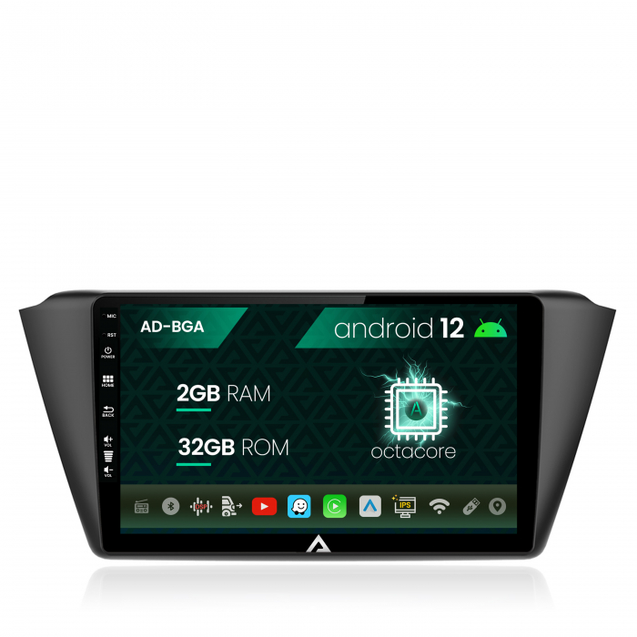 Navigatie Skoda Fabia (2015+), Android 12, A-Octacore 2GB RAM + 32GB ROM, 9 Inch - AD-BGA9002+AD-BGRKIT039