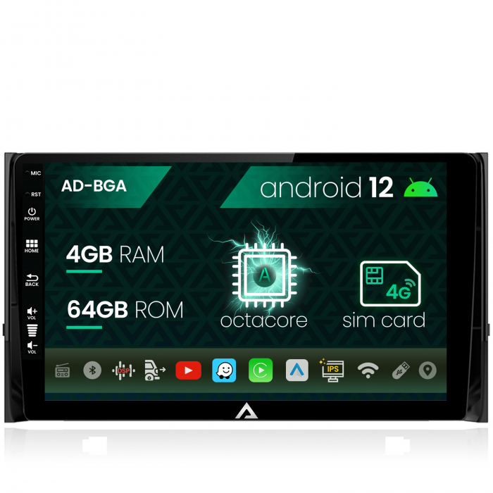 Navigatie skoda kodiaq, android 12, a-octacore 4gb ram + 64gb rom, 10.1 inch - ad-bga10004+ad-bgrkit028