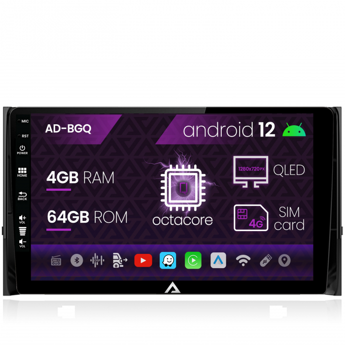 Navigatie skoda kodiaq, android 12, q-octacore 4gb ram + 64gb rom, 10.1 inch - ad-bgq10004+ad-bgrkit028