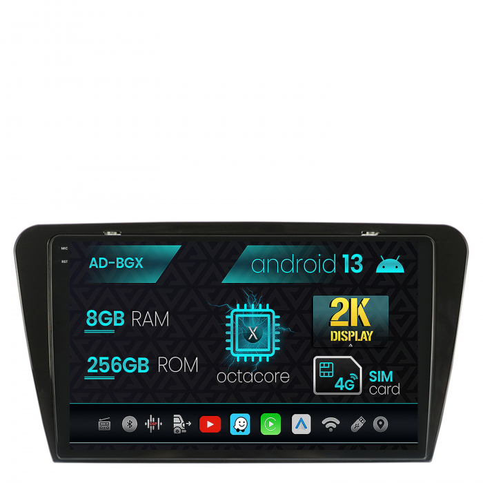 Navigatie Skoda Octavia 3 (2013-2018), Android 13, X-Octacore 8GB RAM + 256GB ROM, 10.36 Inch - AD-BGX10008+AD-BGRKIT026