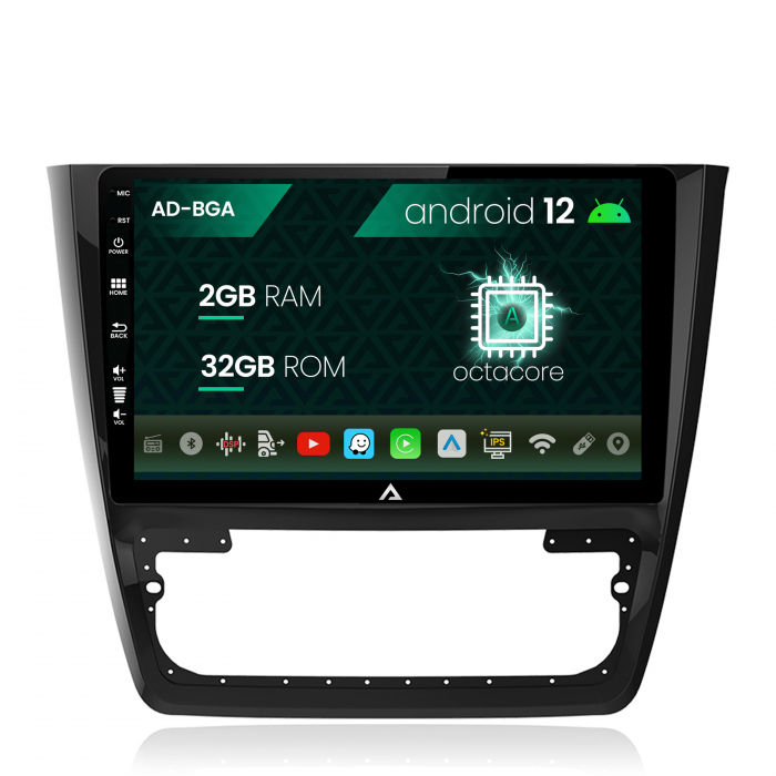 Navigatie skoda yeti, android 12, a-octacore 2gb ram + 32gb rom, 10.1 inch - ad-bga10002+ad-bgrkit040