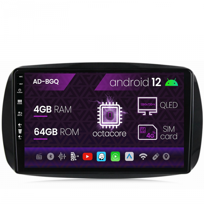Carplay SMART Fortwo 2016-Prezent 4+64GB AD-BGQ | AutoDrop [2]
