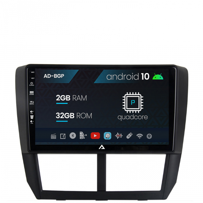Navigatie Subaru Forester (2007-2013), Android 10, P-Quadcore 2GB RAM + 32GB ROM, 9 Inch - AD-BGP9002+AD-BGRKIT333