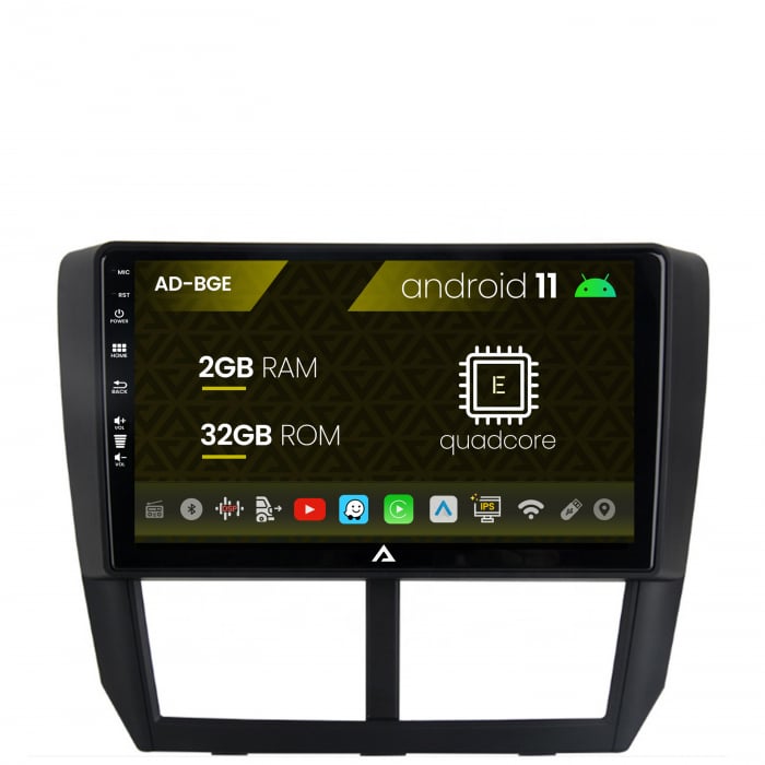 Navigatie Subaru Forester (2007-2013), Android 11, E-Quadcore 2GB RAM + 32GB ROM, 9 Inch - AD-BGE9002+AD-BGRKIT333