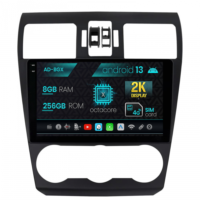 Navigatie subaru forester (2012-2018), android 13, x-octacore 8gb ram + 256gb rom, 9.5 inch - ad-bgx9008+ad-bgrkit334