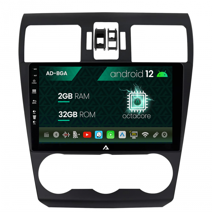 Navigatie subaru forester (2012-2018), android 12, a-octacore 2gb ram + 32gb rom, 9 inch - ad-bga9002+ad-bgrkit334