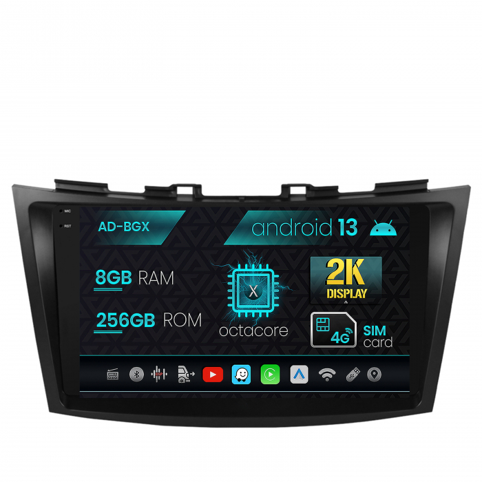 Navigatie suzuki swift (2011-2017), android 13, x-octacore 8gb ram + 256gb rom, 9.5 inch - ad-bgx9008+ad-bgrkit304