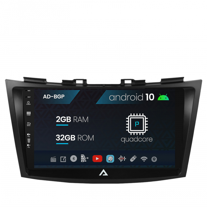 Navigatie Suzuki Swift (2011+), Android 10, P-Quadcore 2GB RAM + 32GB ROM, 9 Inch - AD-BGP9002+AD-BGRKIT304