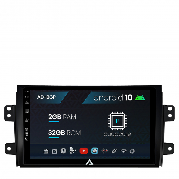 Navigatie suzuki sx4 fiat sedici, android 10, p-quadcore 2gb ram + 32gb rom, 9 inch - ad-bgp9002+ad-bgrkit307