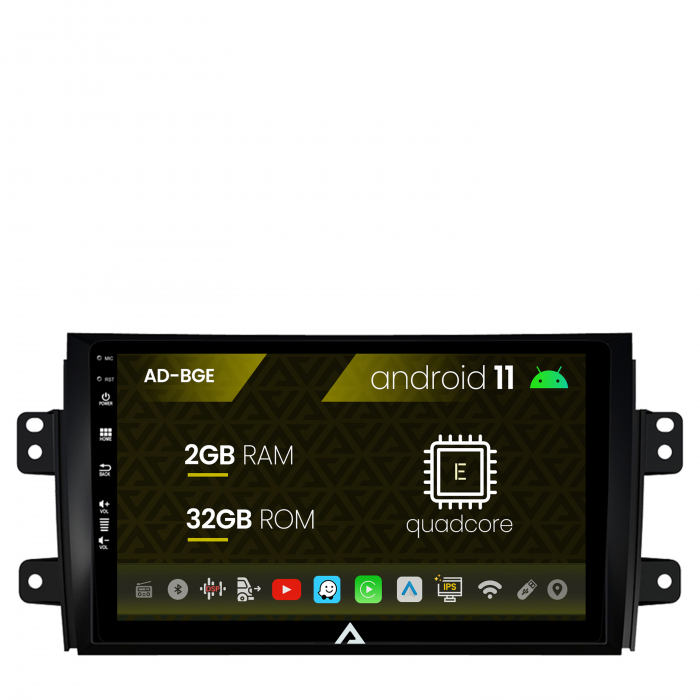 Navigatie suzuki sx4 fiat sedici, android 11, e-quadcore 2gb ram + 32gb rom, 9 inch - ad-bge9002+ad-bgrkit307