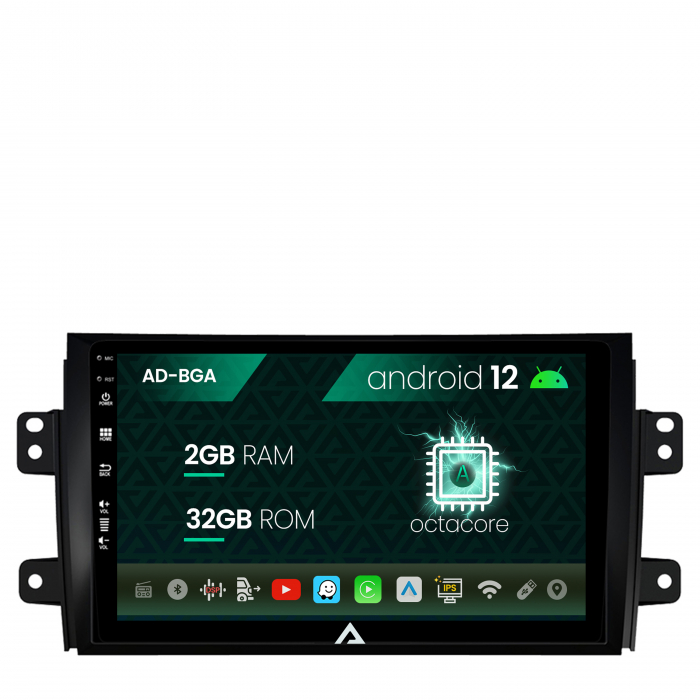 Navigatie suzuki sx4 fiat sedici, android 12, a-octacore 2gb ram + 32gb rom, 9 inch - ad-bga9002+ad-bgrkit307