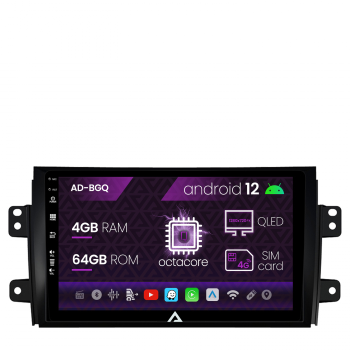 Navigatie suzuki sx4 fiat sedici, android 12, q-octacore 4gb ram + 64gb rom, 9 inch - ad-bgq9004+ad-bgrkit307