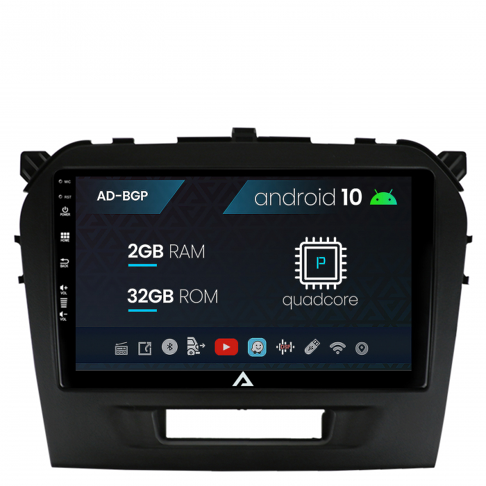 Navigatie suzuki vitara (2015+), android 10, p-quadcore 2gb ram + 32gb rom, 9 inch - ad-bgp9002+ad-bgrkit299