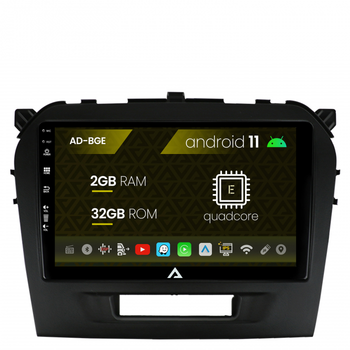 Navigatie suzuki vitara (2015+), android 11, e-quadcore 2gb ram + 32gb rom, 9 inch - ad-bge9002+ad-bgrkit299