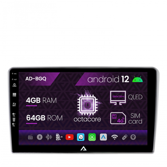 Navigatie toyota auris (2006-2012), android 12, q-octacore 4gb ram + 64gb rom, 9 inch - ad-bgqauris06qd