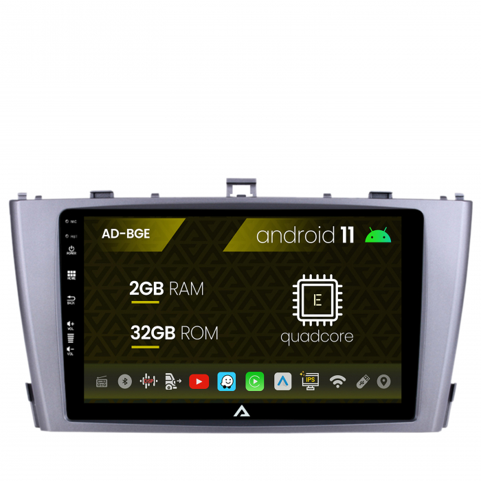 Navigatie toyota avensis (2008-2015), android 11, e-quadcore 2gb ram + 32gb rom, 9 inch - ad-bge9002+ad-bgrkit093