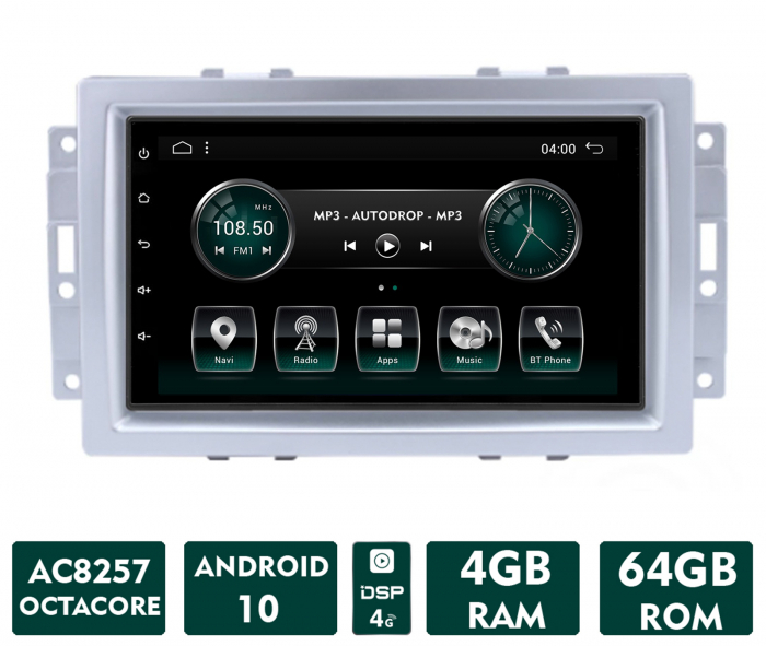 Navigatie chrysler 300c (2004-2011), android 12, a-octacore 4gb ram + 64gb rom, 7 inch - ad-bga1004+ad-bgrcr004