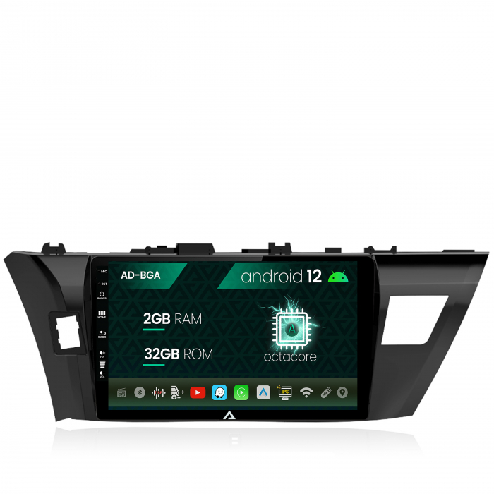 Navigatie toyota corolla (2012-2016), android 12, a-octacore 2gb ram + 32gb rom, 10.1 inch - ad-bga10002+ad-bgrkit058