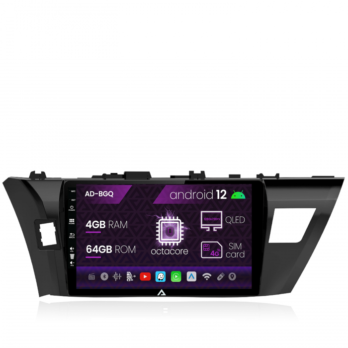 Navigatie Toyota Corolla (2012-2016), Android 12, Q-Octacore 4GB RAM + 64GB ROM, 10.1 Inch - AD-BGQ10004+AD-BGRKIT058