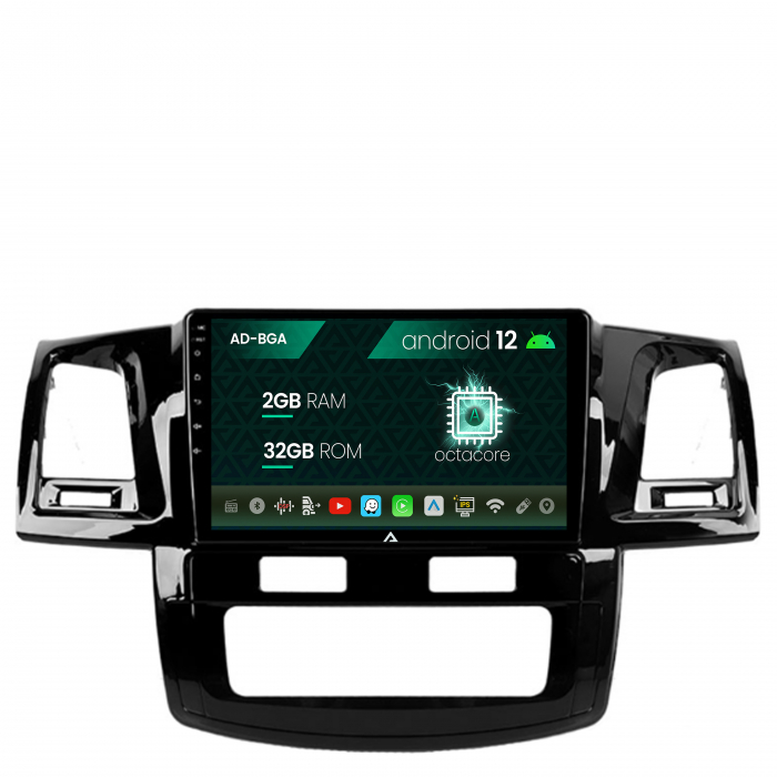 Navigatie toyota hilux (2008-2014), android 12, a-octacore 2gb ram + 32gb rom, 9 inch - ad-bga9002+ad-bgrkit081