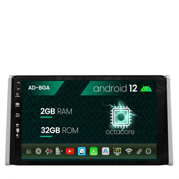 Navigatie Toyota RAV4 (2018+), Android 12, A-Octacore 2GB RAM + 32GB ROM, 9 Inch - AD-BGA9002+AD-BGRKIT098