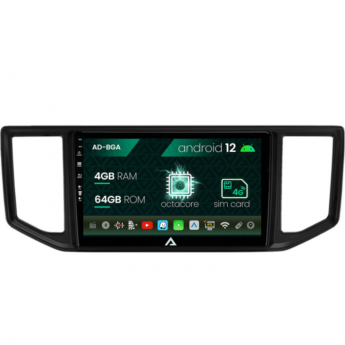 Navigatie volkswagen crafter (2017+), android 12, a-octacore 4gb ram + 64gb rom, 10.1 inch - ad-bga10004+ad-bgrkit056