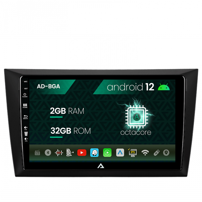 Navigatie Volkswagen Golf 6, Android 12, A-Octacore 2GB RAM + 32GB ROM, 9 Inch - AD-BGA9002+AD-BGRKIT024V2