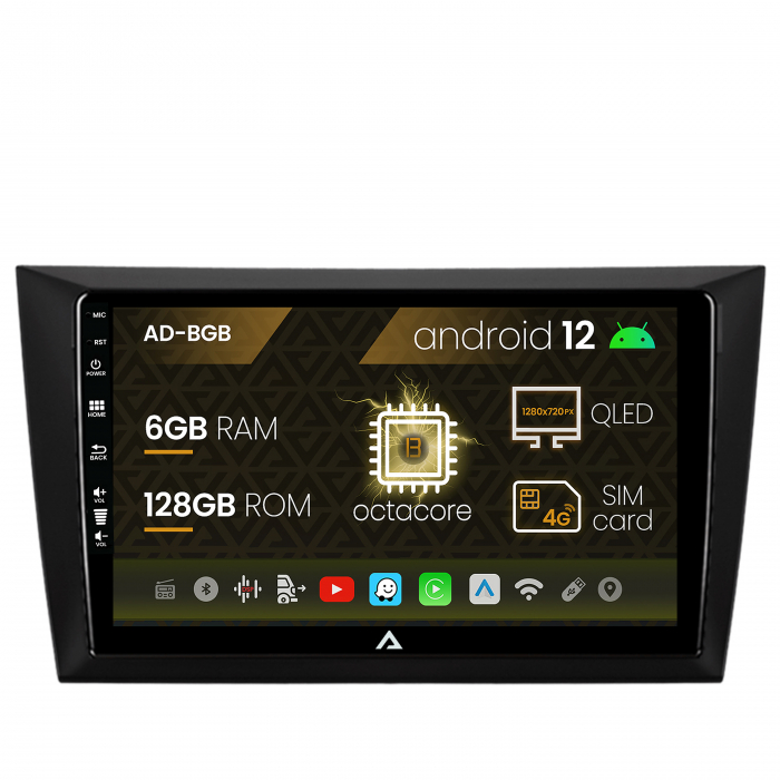 Navigatie Volkswagen Golf 6, Android 12, B-Octacore 6GB RAM + 128GB ROM, 9 Inch - AD-BGB9006+AD-BGRKIT024V2