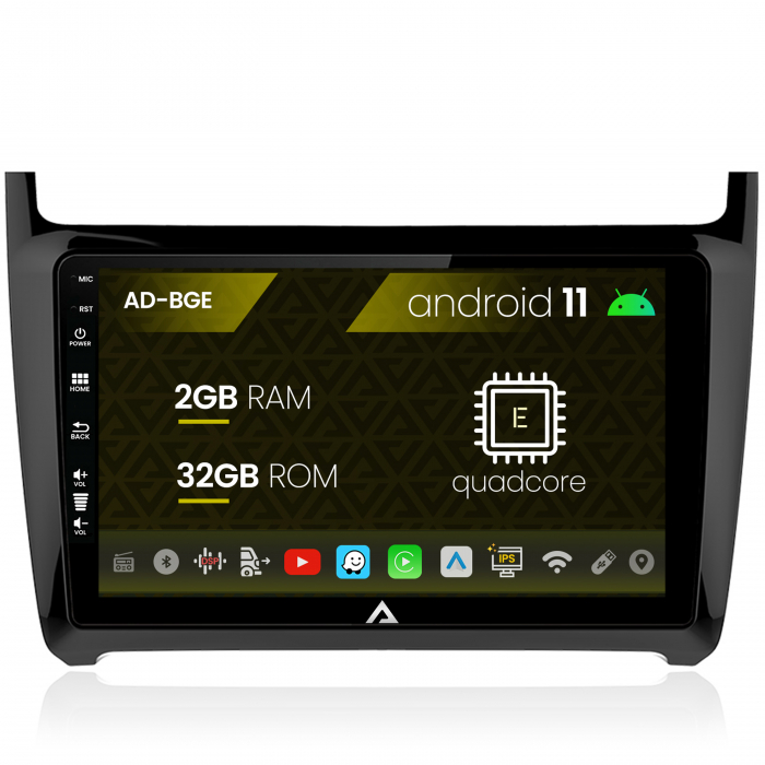 Navigatie volkswagen polo (2009+), android 11, e-quadcore 2gb ram + 32gb rom, 9 inch - ad-bge9002+ad-bgrkit033