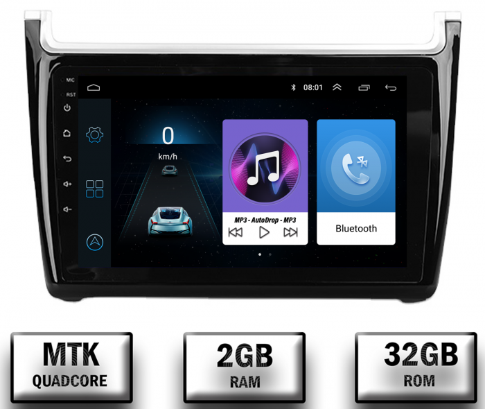 Navigatie Android Volkswagen Polo 5 2+32GB | AutoDrop.ro [1]