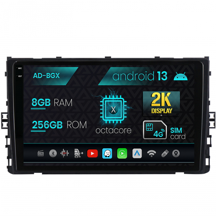 Navigatie volkswagen t-roc (2017-prezent), android 13, z-octacore 8gb ram + 256gb rom, 9.5 inch - ad-bgx9008+ad-bgrkit035v2