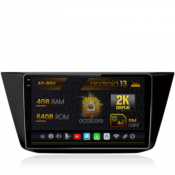 Navigatie Volkswagen Tiguan (2016+), Android 13, V-Octacore 4GB RAM + 64GB ROM, 10.36 Inch - AD-BGV10004+AD-BGRKIT036