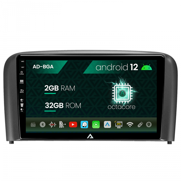 Navigatie Volvo S80 (1998-2004), Android 12, A-Octacore 2GB RAM + 32GB ROM, 9 Inch - AD-BGA9002+AD-BGRKIT404