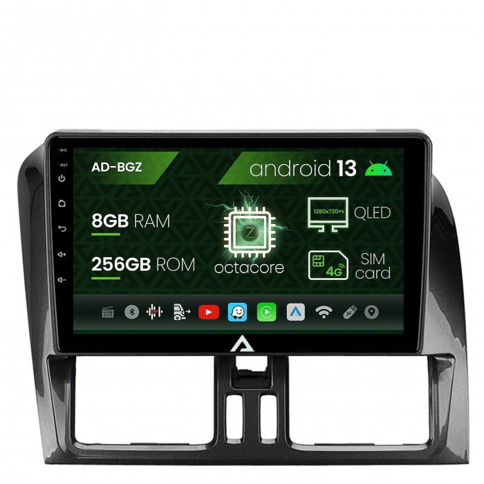 Navigatie volvo xc60 (2008-2013), android 13, z-octacore 8gb ram + 256gb rom, 9 inch - ad-bgz9008+ad-bgrkit400v2