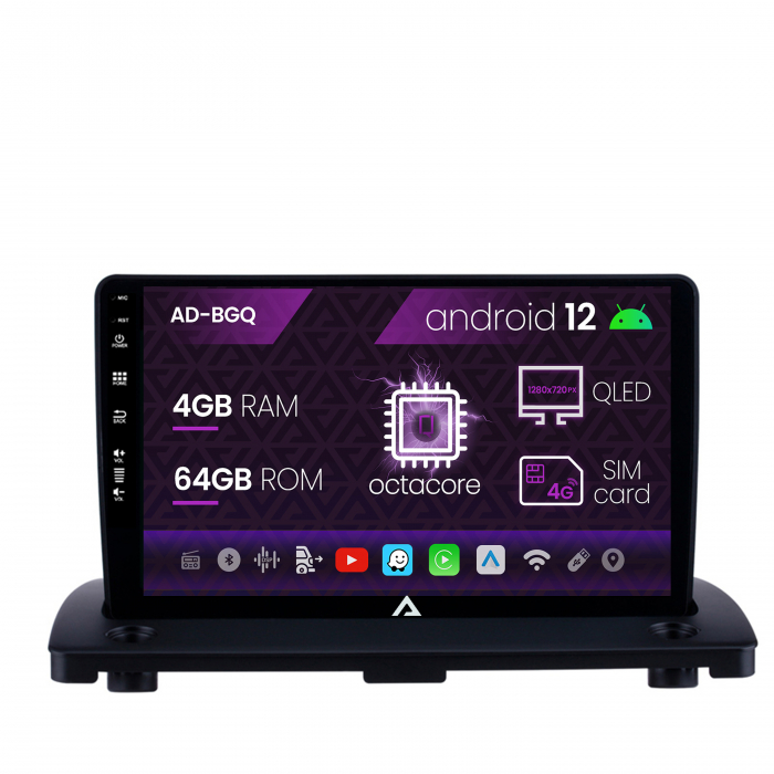 Navigatie Volvo XC90 (2002-2014), Android 12, Q-Octacore 4GB RAM + 64GB ROM, 9 Inch - AD-BGQ9004+AD-BGRKIT402