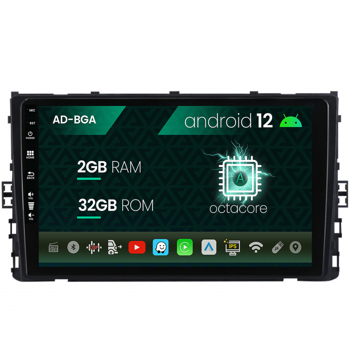 Navigatie volkswagen t-roc (2017-prezent), android 12, a-octacore 2gb ram + 32gb rom, 9 inch - ad-bga9002+ad-bgrkit035v2