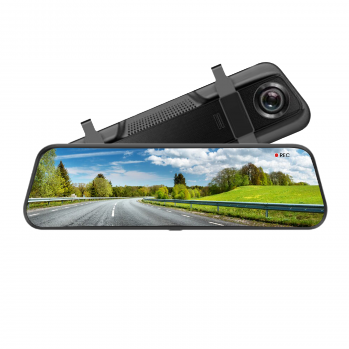 Oglinda DVR, 2K, 9.66" touch screen, CarPlay si Android Auto wireless, Control vocal, Monitorizare parcare, Camera marsarier - AD-BGCMXP7 [2]