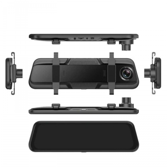 Oglinda DVR, 2K, 9.66" touch screen, CarPlay si Android Auto wireless, Control vocal, Monitorizare parcare, Camera marsarier - AD-BGCMXP7 [3]
