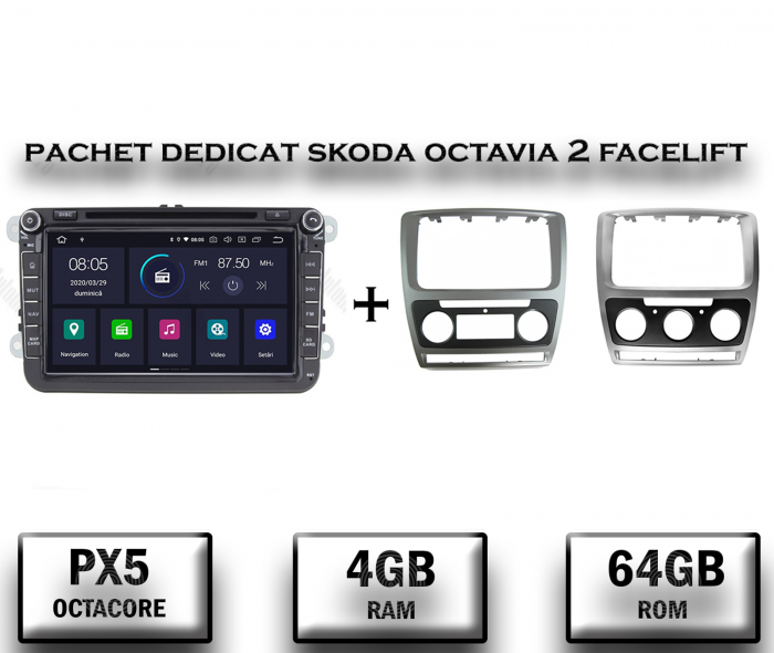 Pachet Navigatie Skoda Octavia 2 FL 4+64GB | AutoDrop.ro [1]