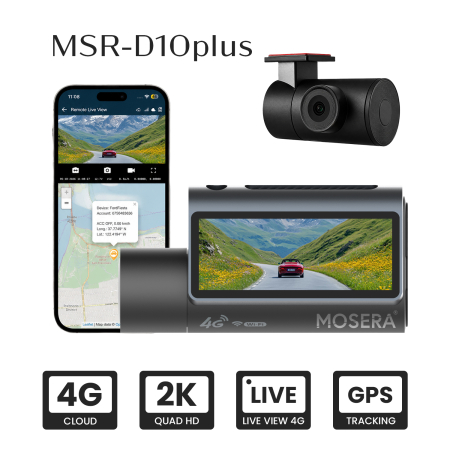 Camere înregistrare DVR trafic - Camera auto fata/spate 4G MOSERA Dashcam D10 Plus