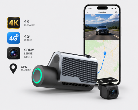 Camere înregistrare DVR trafic - Camera auto fata/spate 4G MOSERA Dashcam D11