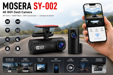Camere înregistrare DVR trafic - Camera auto fata/spate WIFI MOSERA Dashcam SY002